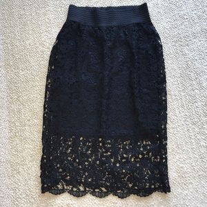 Lily White Black Lace Skirt